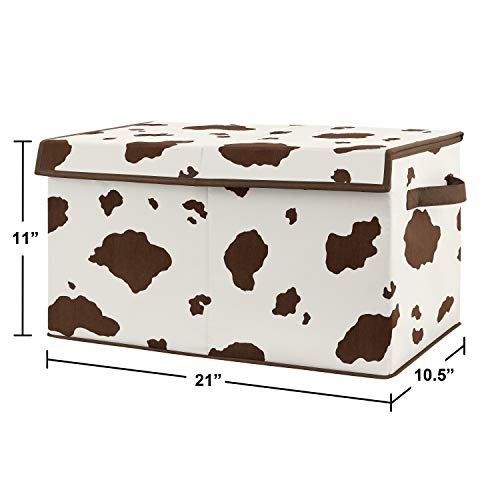 Sweet Jojo Designs Wild West Cow Print Boy Small Fabric Toy Bin Storage Box Chest For Baby Nursery Or Kids Room - Brown And Cream Western Southern Country Animal #TOP1
