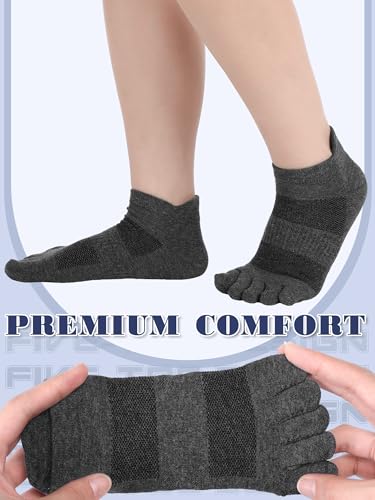 Image of Fourluoo 6 Pairs Women Cotton Athletic Toe Socks