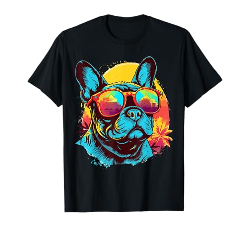 Französische Bulldogge mit Sonnenbrille T-Shirt