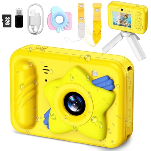 Cámara impermeable para niños, cámara subacuática para niños, cámara digital HD para niños pequeños con grabación de video 1080P, regalo ideal de cumpleaños de Navidad para niños y niñas de 3 a 12