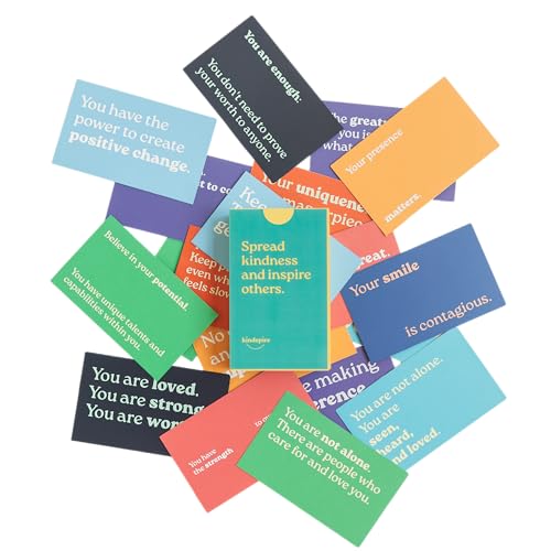 Kindspire Motivational Cards | 30 Kindness Cards for Random Acts of Kindness | Inspirational Encouragement Affirmation Cards | Pocket Size Business Card 3.5 x 2.11 | Mental Health Positivity Appreciation Gifts