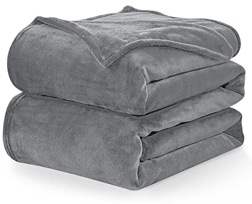 Cozylux Fleece Blanket King Grey 108" X 90" - 300Gsm Super Soft Lightweight Microfiber Flannel Blankets For Travel Camping Chair And Sofa, Cozy Luxury Plush Fuzzy Bed Blankets, Gray #TOP8
