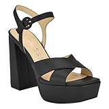 Guess Women's VALLENN Sandal, Black 002, 9