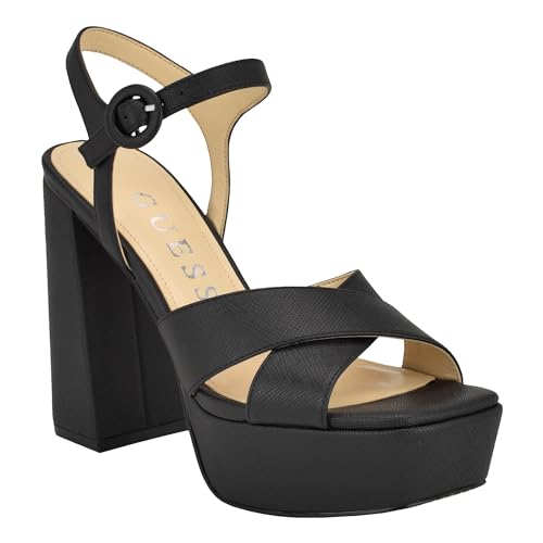 Guess Women's VALLENN Sandal, Black 002, 9