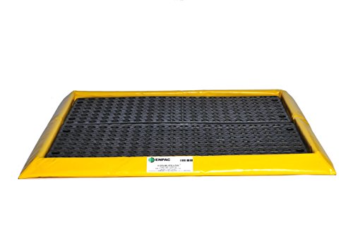 ENPAC 4 Drum SpillPal Spill Pad with Grate, Yellow, Foam Sidewalls, Low Profile, Tough, Durable, Two-way Air Relief, Foldable