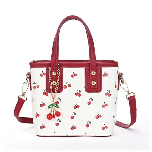 Cherry Purse for Women, Cherry Mini Tote Red Bag Handbag