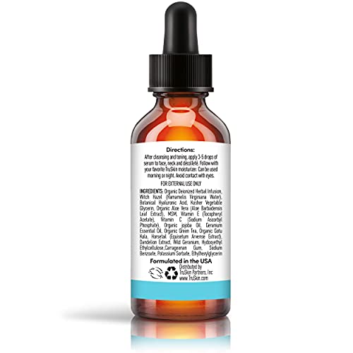 Truskin Hyaluronic Acid Serum For Face With Vitamin C, Vitamin E And Green Tea, Plant-Powered Anti-Aging Facial Skin Care, Best For Firming, Hydrating, Moisturizing, Plumping Fine Lines, 1 Fl Oz #TOP2