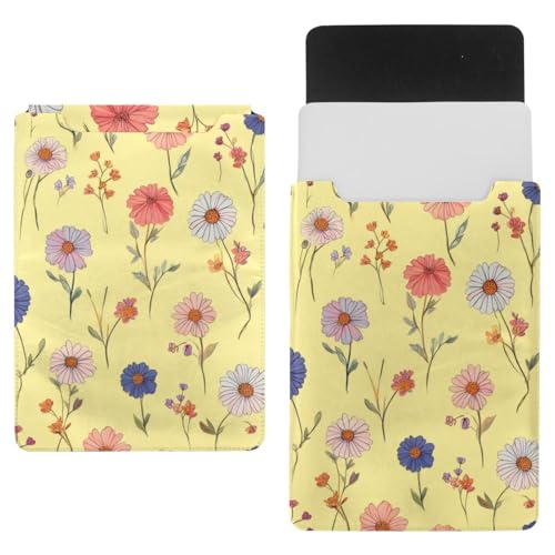 Funda para portátil de 35 x 25,9 cm floral amarillo funda protectora ligera