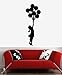Yadda-Yadda Design Co. Flying Balloon Girl - Wall Vinyl Decal - LARGE (FACE RIGHT DEF | 22" w x 60" h)(BLACK)