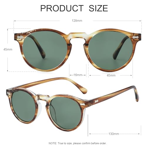 Image of JOVAKIT Vintage Kids Polarized Sunglasses for Girls Boys Age 2-9, Round Sun Glasses for Children UV400 Protection