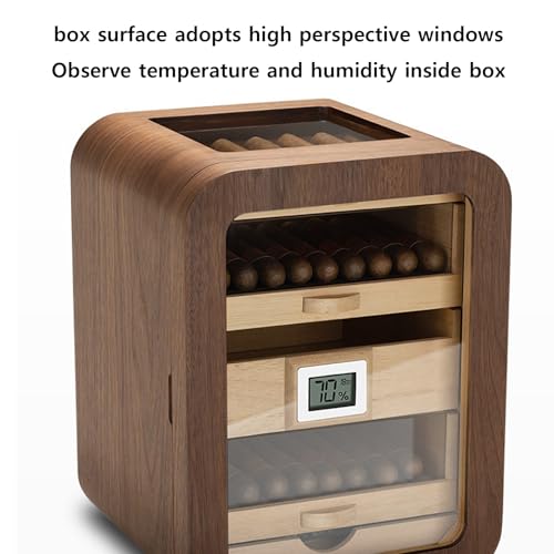 Zigarren Humidors Elektronischer Humidor Schrank mit Luftbefeuchter und Thermometer - 1° Präzise Temperaturregelung, Hält 110 Zigarren, 360° Luftzirkulation für Zuhause und Bar