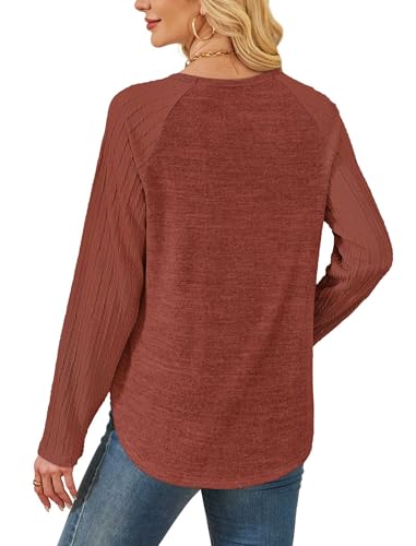 Image of SAMPEEL Sweatshirt for Women Long Sleeve Shirts Crewneck Sweaters Fall Fashion Outfits 2025 Trendy Tunic Tops Plus Size