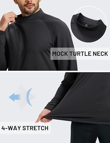 TACVASEN Mens Thermal Fleece Shirt Mock Turtle Neck Base Layer Long Sleeve Athletic Warm Undershirt Winter Running Tops4