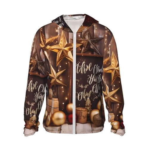 Men's Sun Protection Shirts Merry Christmas and Happy New Year Long Sleeve Sun Shirt for Fishing Running