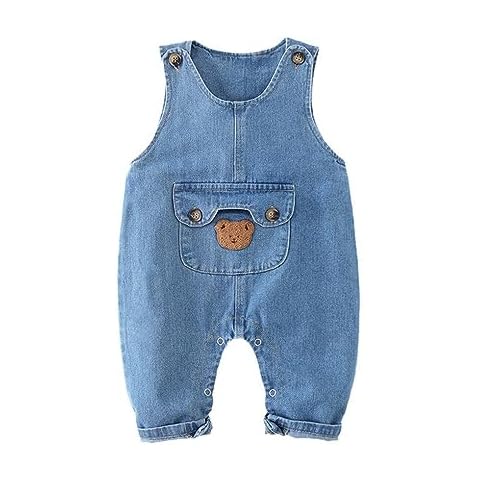 ACMEDE Baby Denim Dungarees with Bear Cover