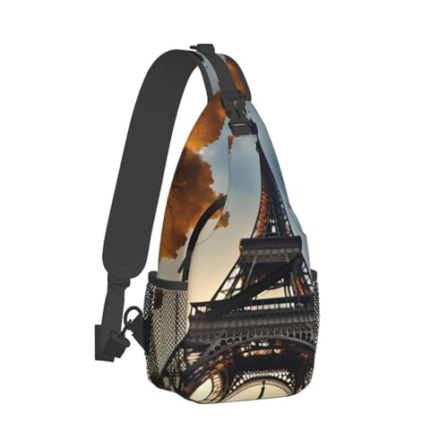 Mochila cruzada con diseño Torre Eiffel para adultos miniatura 2