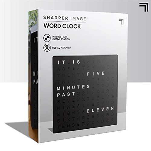 Sharper Image LED Word Digital Clock, 7.75", Black Finish, Light-Up Desk & Wall Clock, Modern Time Display, Shelf or Wall Decor for Home Office, Living Room, Kitchen & Bedroom, Housewarming Gift by Sharper Image - Image 8