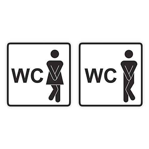 '2 Autocollants 'WC Homme/Femme, art. Hin _ 044 de Car de He, je 9 x 9 cm, autocollants Kit pour homme et de Femme de WC, porte autocollant, autocollant de toilette