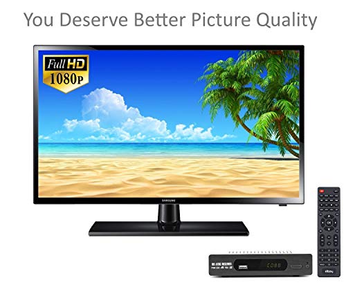 Exuby Digital Converter Box for TV, Flat Antenna, HDMI Cable for Recording & Viewing Free Full HD Digital Channels (Instant & Scheduled Recording, 1080P, HDMI Output, 7Day Program Guide & LCD Screen)