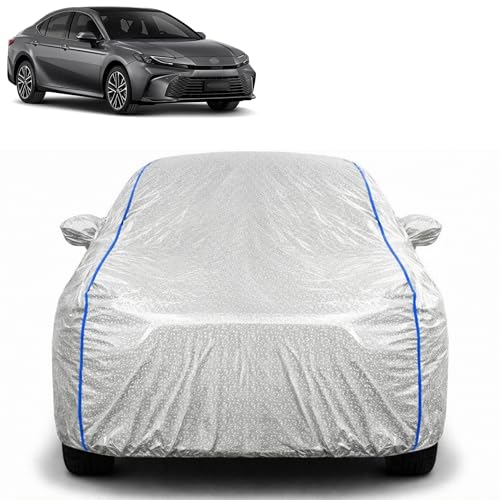 Image of Waterproof Car Cover for Toyota Camry | All Weather Protection | UV Resistant & Dustproof | Soft Cotton Lining to Prevent Scratches | Triple Stitched with Mirror Pockets & Elastic Hem
