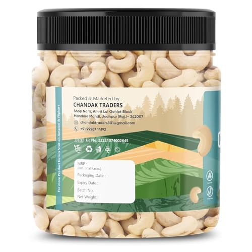 Image of Natural Premium Whole Cashews | Whole Crunchy Cashew | Premium Kaju nuts | Nutritious & Delicious | Gluten Free & Plant based Protein Rich in Protein, Magnesium & Phosphorus, Deluxe Size & Crunchy Nuts (100 Gram)