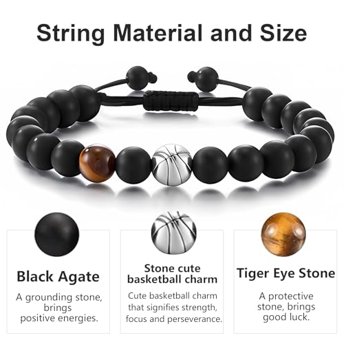 2 Piece Basketball/Soccer Jewelry Set, Basketball/Soccer Bracelet, Basketball/Soccer Necklace, Jewelry，Birthday Gathering/Christmas DayGiftware.2