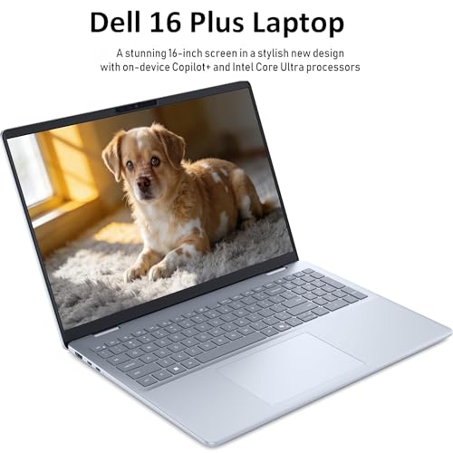 Image of Dell 16 Plus AI Powered Laptop, 16 inch Touchscreen WUXGA Display, Intel Ultra 9-288V, 32GB DDR5 RAM, 2TB PCIe SSD, WiFi 7, Fingerprint Reader, Backlit KB, Numeric Keypad, Windows 11 Home, Ice Blue