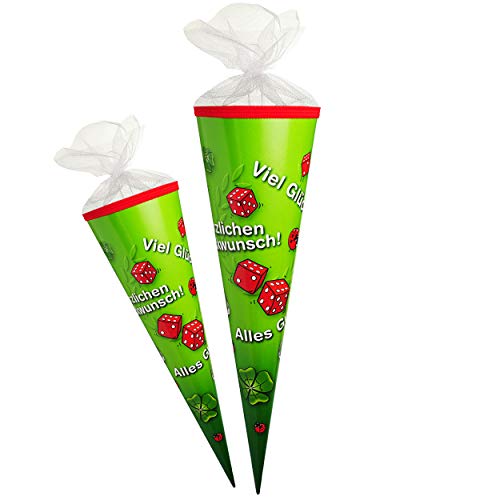 Schultüte - Viel Glück - Alles Gute & Herzlichen Glückwunsch - 50 cm -...