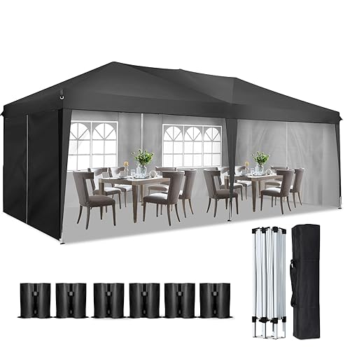 Sanheng Pop Up Gazebo, 3X6M Gazebo With Sides, Waterproof, Uv-Resistant, Easy-Assembly Ideal For Weddings, Parties, Picnics And Commercial Use (Grey)-image