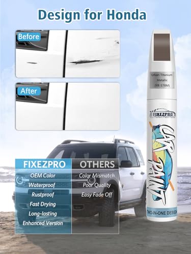 Image of YR-578M Urban Titanium Metallic Car Touch Up Paint for Honda, Color Match Auto Paint Repair Pen,Professional Car Scratch Repair Remover Pen Quick Drying, Easy to Use