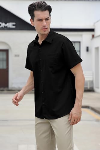 Image of SANGTREE Summer Button Down Shirts Cottn Tops for Men Women Boy Girl