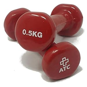 ATC Handels GmbH Halters van vinyl 1 paar ? korte halters, korte halterset, krachttraining, kleine halters voor gymnastiek, revalidatiesport, fitness en aerobics