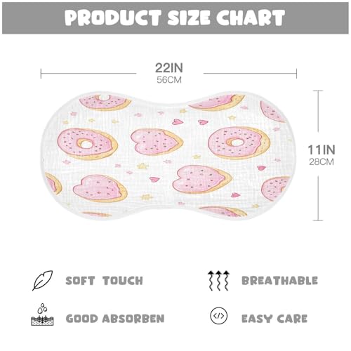 Cartoon Donut Burp Cloths Cotton Baby Washcloths,Large 22x11in Burping Cloth Absorbent and Soft for Newborn Baby Boys and Girls,2 Pack4