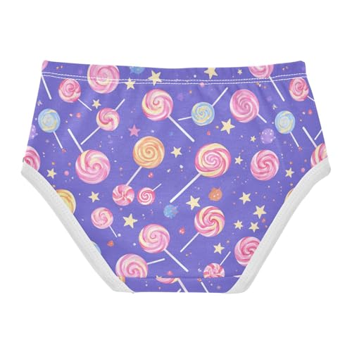 Wusikd Lollipops Girls' Underwear Cotton Stars Girls Briefs Soft Toddler Underwear 2T2
