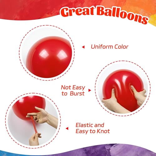 Image of Colorful Balloons 12 inch, Latex 50pcs Party Balloons | Red Dark Purple Orange Yellow Lime Green Light Blue Pink Balloons, Colorful Baby Shower, Birthday Party Decorations