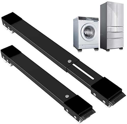 SOLEJAZZ Furniture Dolly, Adjustable Mobile Roller, Heavy Duty Appliance Dolly Cart, Furniture Mover Mobile Base for Washing Machines, Refrigerators, Dryers, Dishwashers and Heavy Objects (Black)