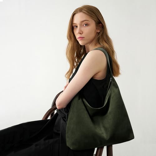 Image of KALIDI Casual Tote Bag Vegan Leather Hobo Zipper Work Bag Weekender Shoulder for Women Shoulder Travel Purse