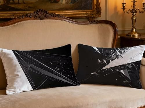 Taie oreiller velours 40x80cm noir double face de qualité supérieure