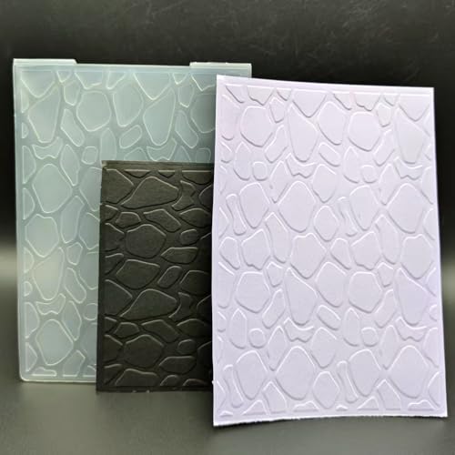 3D Plastic Embossing Folder Template Pebble Stone Texture A6 Size for Card Making DIY Scrapbooking Paper Crafting Handmade Crafts Scrapbooking Arts Supplies Scrapbook Decor