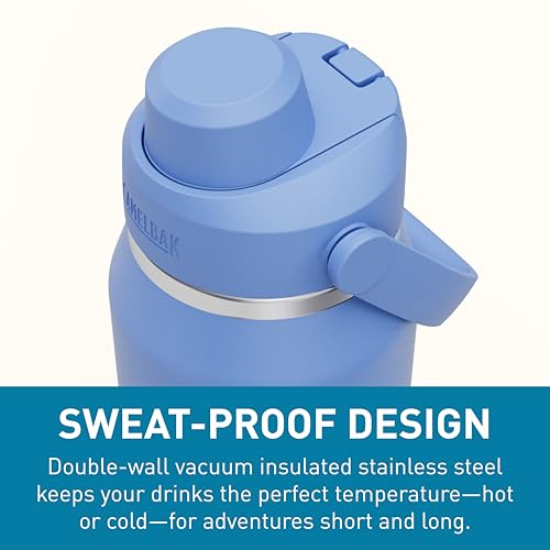 Image of CamelBak Thrive Chug Insulated Stainless Steel Water Bottle, Cold Retention with High Flow Lid for Everyday Hydration and Active Use, 32oz, Sky Blue