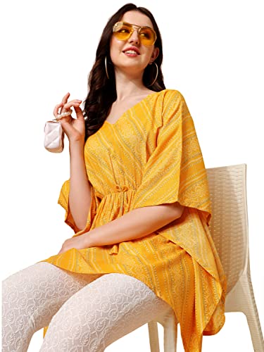Image of NAINVISH Women Cotton Regular KAFTAN TOP