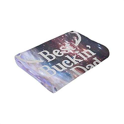Best Buckin Dad Ever Blanket Tapestry Personal Throw Blanket, Anti-Pilling Flannel Warm Bed Blanket for Father Day Birthday Gift 50 x40 