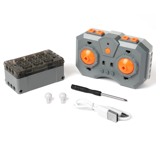 HOTUT Módulo Powered, Power Functions Sets con mando a distancia recargable y caja de pilas, 6 puertos de salida de potencia, juegos de funciones de actualización del motor compatibles con tecnología