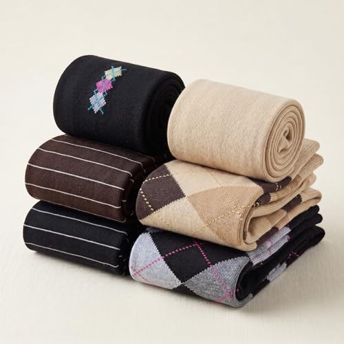 Image of Tipi Toe Women's Knee High Socks 6 Pack - Colorful Funky Patterned Long Socks, Soft & Comfortable Everyday Wear