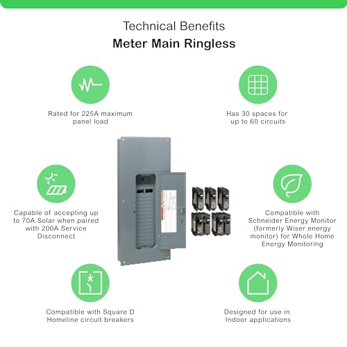 Square D by Schneider Electric Square D - HOM3060M200PCVP 200 Amp 30-Space 60-Circuit Indoor Main Breaker Load Center with Cover