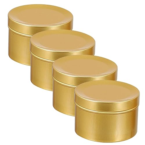 PLAFOPE 4Pcs Aluminum Alloy Candle Jars Empty Candle Holders for Wax Making Travel Storage Containers for Scented Candles and Crafts