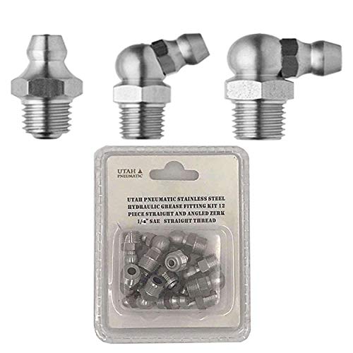 Utah Pneumatic 1/4" SAE Stainless Steel Grease Fittings Kit 4pcs