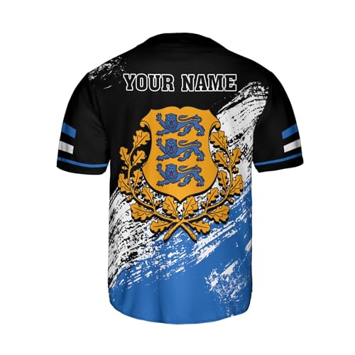 Personalized Estonia Baseball Jersey, Estonian Soccer Baseball Estonian Pride Flag Eesti Jersey Men Women Shirt miniatura 3
