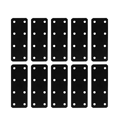 KICHOUSE 10pcs Steel Flat Angle Framing Bracket z Brackets Mounting for Cabinet Hinge Repair Plate