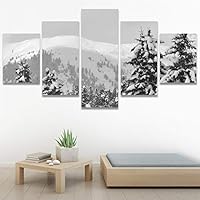 SIGNWIN 5 Panel Canvas Wall Art Duotone Forest for Home Decorations Ready to Hang - 60